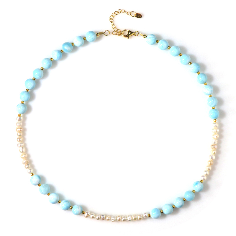 Purelei Sea Dream Collana Statement Con Ciondolo Lumaca E Perle D'Acqua Dolce - Placcata Oro 18K, Lunghezza Regolabile 35/40/45 Cm