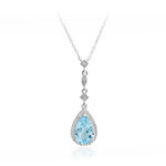 Himmelblauer Topas-Silbercollier