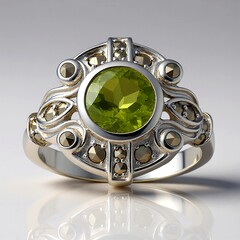 Anello in argento con Peridoto (Annette classic)