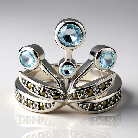 Bague en argent et Topaze bleu ciel (Annette classic)