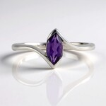 Anello in argento con Ametista Zambiana