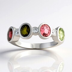 Anello in argento con Tormalina Rosa Brasiliana