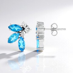 Orecchini in argento con Apatite Blu Neon