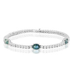 Zilveren armband met Petrolkleurige saffieren