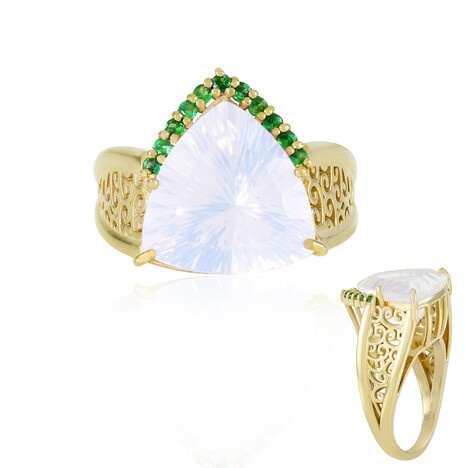 Anillo en plata con Cuarzo azul lunar