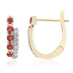 Boucles d'oreilles en or et Béryl rouge