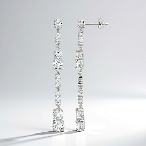 Orecchini in argento con Topazio Bianco (Adela Silber)