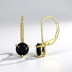 Orecchini in argento con Zaffiro Nero