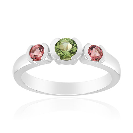 Anello in argento con Tormalina Verde Brasiliana (Pallanova)