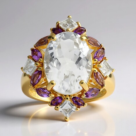 Anello in argento con Topazio Bianco