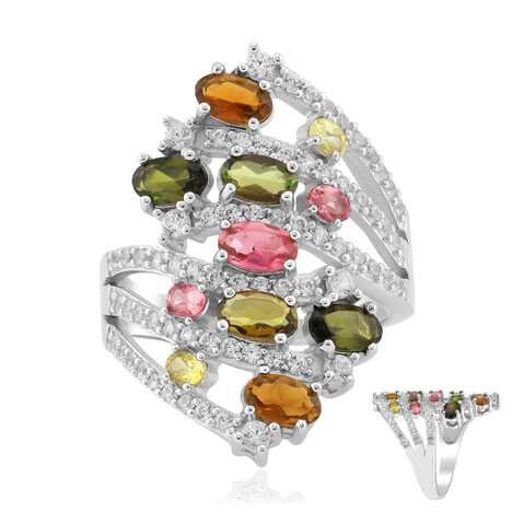 Anello in argento con Tormalina Rosa Brasiliana