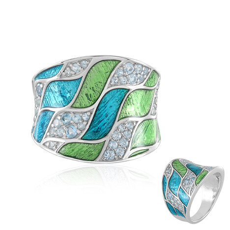 Schweizblauer Topas-Silberring