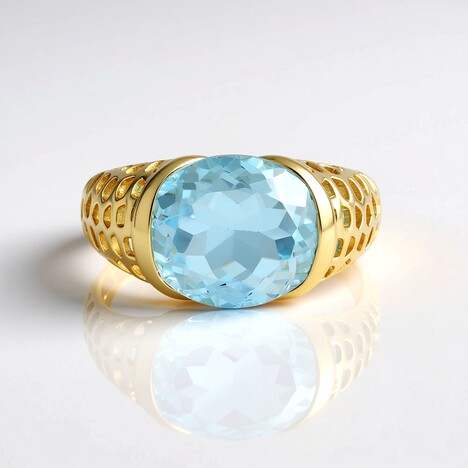 Bague en argent et Topaze bleu ciel (Ornaments by de Melo)