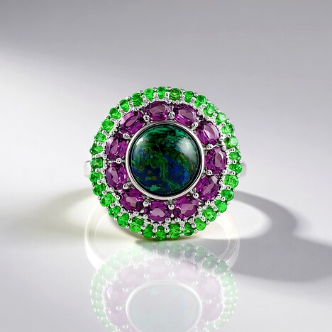 Anello in argento con Azzurrite