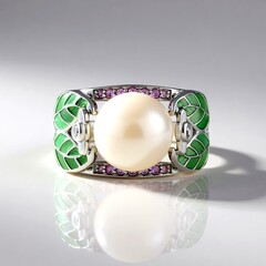 Anello in argento con Perla d'Acqua Dolce Bianca (Adela Silber)