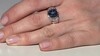 Zilveren ring met een blauwe ster saffier