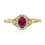 Anello in oro con Rubino Mozambico AAA (CIRARI)