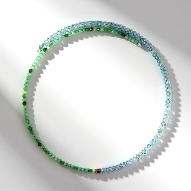 Collana rigida in acciaio con Smeraldo Brasiliano (Riya)