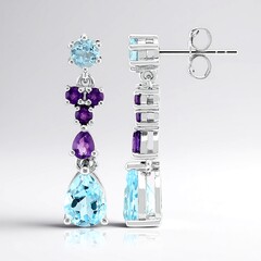 Orecchini in argento con Topazio Blu Cielo