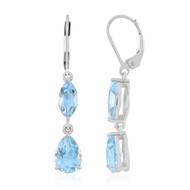 Boucles d'oreilles en argent et Topaze bleu ciel