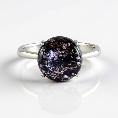 Bague en argent et Opale Léopard