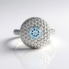 Anello in argento con Topazio Blu Cielo (MONOSONO COLLECTION)