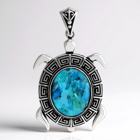 Ciondolo in argento con Turchese Kingman Mohave Blu (Jones Lee)