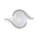 Bague en argent et Pierre de Lune arc-en-ciel