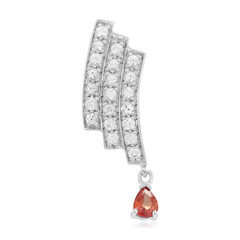 Abendroter Rubin-Silberanhänger