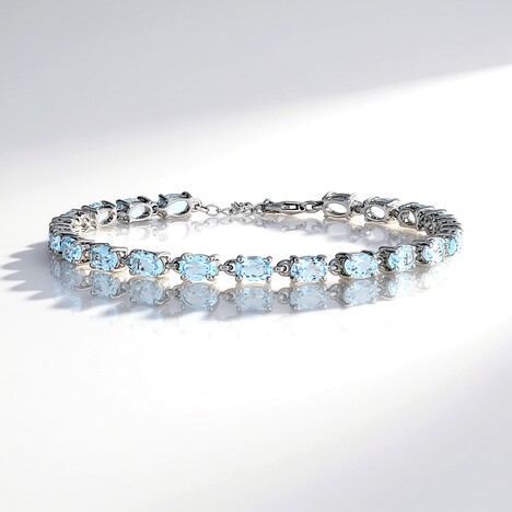 Bracciale in argento con Topazio Blu Cielo