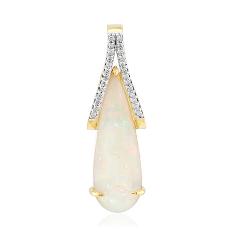 18K Brazilian White Opal Gold Pendant