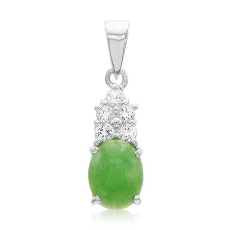 Ciondolo in argento con Crisoprasio Imperiale