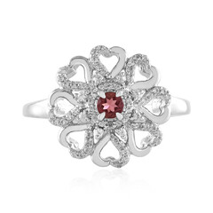 Bague en argent et Tourmaline rose du Nigéria
