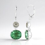 Boucles d'oreilles en argent et Fluorite verte