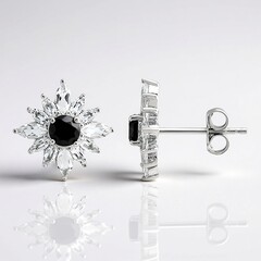 Orecchini in argento con Spinello Nero