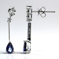 Pendientes en oro con Zafiro azul Ceylon