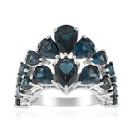 Zilveren ring met Londen-blauwe topaasstenen (de Melo Essence)