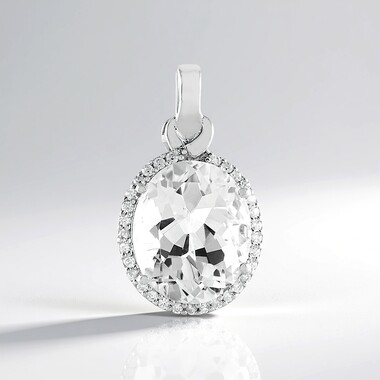 Pendentif en argent et Topaze blanche