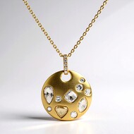 Gouden halsketting met SI Fancy DIiamanten (CIRARI)