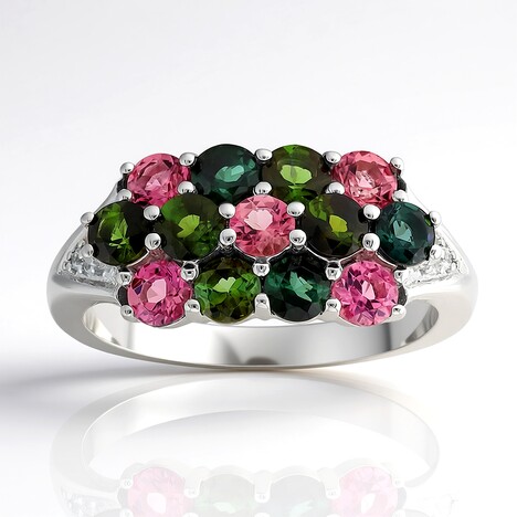 Anello in argento con Tormalina Rosa Brasiliana (Pallanova)