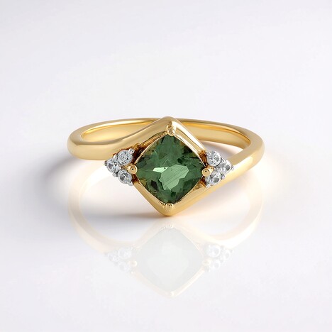 Anello in argento con Apatite Cromo