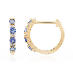 Pendientes en oro con Zafiro azul Ceylon