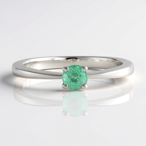 Anello in argento con Smeraldo Colombiano