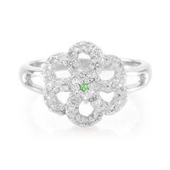Bague en argent et Grenat Tsavorite du Kenya