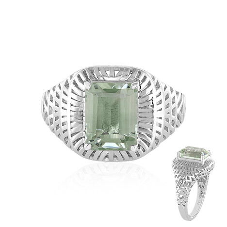 Bague en argent et Améthyste verte