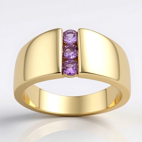 Anello in oro con Zaffiro Ceylon Porpora