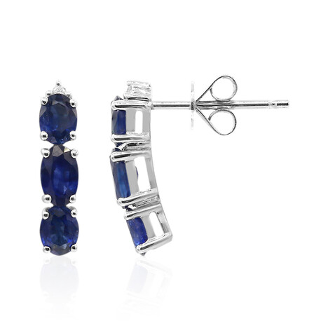 Pendientes en oro con Zafiro azul Ceylon (CIRARI)