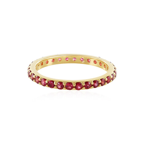 Zilveren ring met edele rode spinelstenen