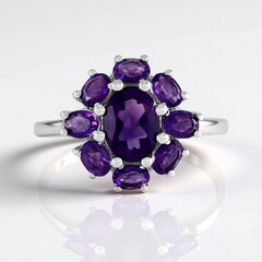 Anello in argento con Ametista Zambiana