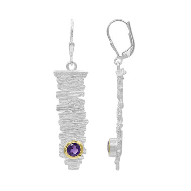 Sambia-Amethyst-Silberohrringe (MONOSONO COLLECTION)